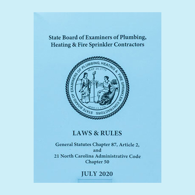 Book Image North Carolina Plumbing Laws & Rules